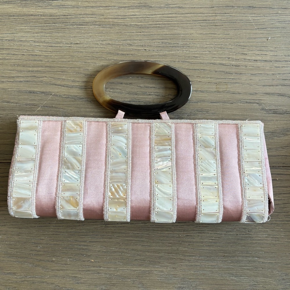 Elegant Pink Clutch with Shell Accents